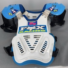 Vintage Fox Racing Roost 2y Youth Chest Protector Deflector Blue White Motocross