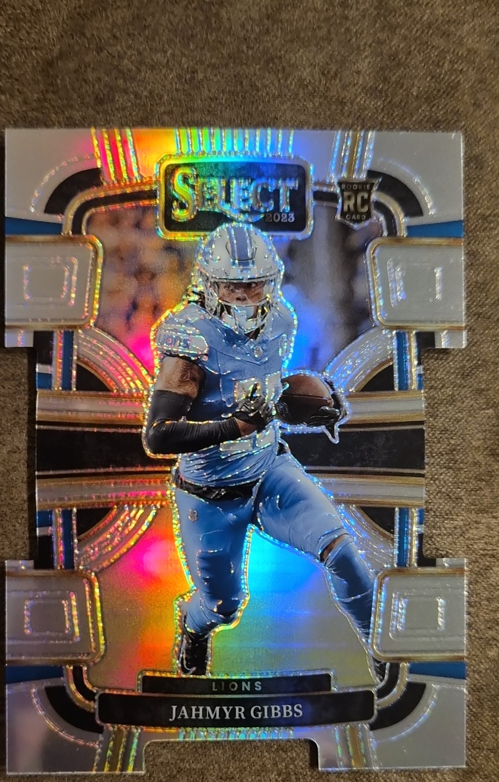 2023 Panini Select - Concourse Jahmyr Gibbs #34 Silver Prizm Die-Cut (RC) Lions