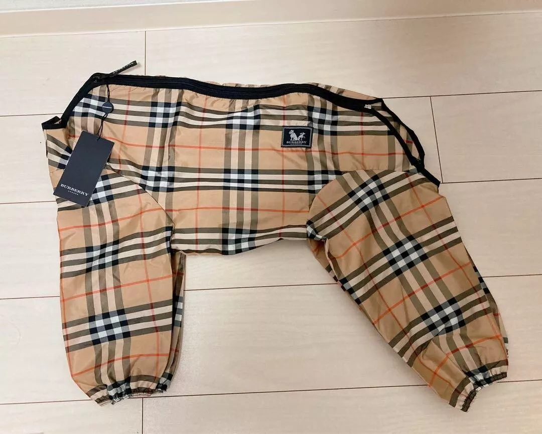 BURBERRY Nova Check Beige Dog Rain Jacket Raincoat 18