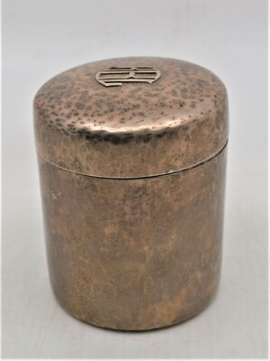 Vintage Hand Hammered Sterling Silver Cylindrical Box Cigarettes Trinkets