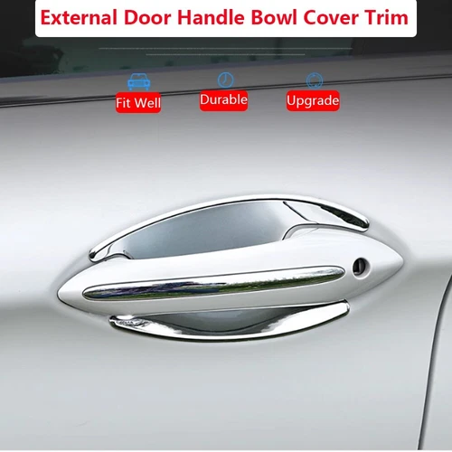 4Pcs Car External Outer Door Handle Bowl Cover Trim For BMW 5 7 F10 F07 F01 F02 - Picture 9 of 14