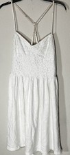 American Eagle Cream Lace Fit and Flare Dress XS Coquette Smocked Cottagecore