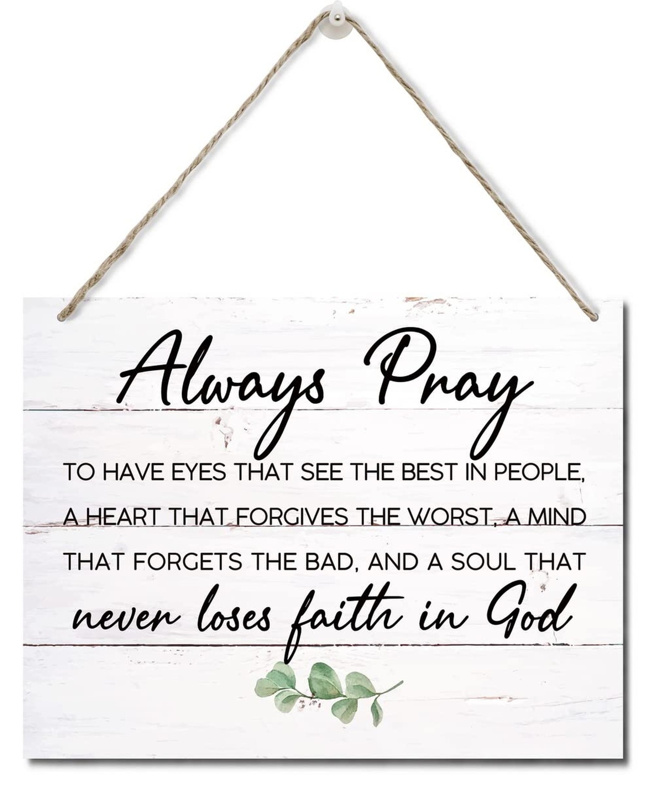 Bible Verse Printed Wood Plaque Sign Wall Hanging, Home Wall Decor Always Pra...