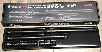 Astro 3/8'' dr 4pc Heavy Duty Goliath Torque Saver Impact Extension Set #78005