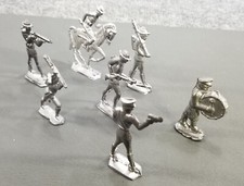 VTG WWI SOLDIERS DIECAST SOFT METAL UNPAINTED ABOUT 2.5" TALL LOT OF 7