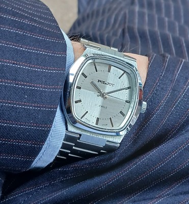 Vintage Uhr Poljot Sowjet UdSSR Edelstahl mechanisch 35mm 17 Jewels