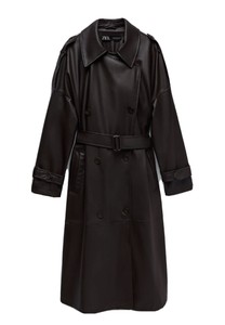 zara leather trench