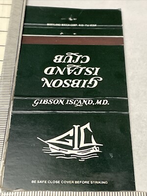 Rare Matchbook Cover  GIC  Gibson Island Club. Gibson Island, MD  gmg Unstruck