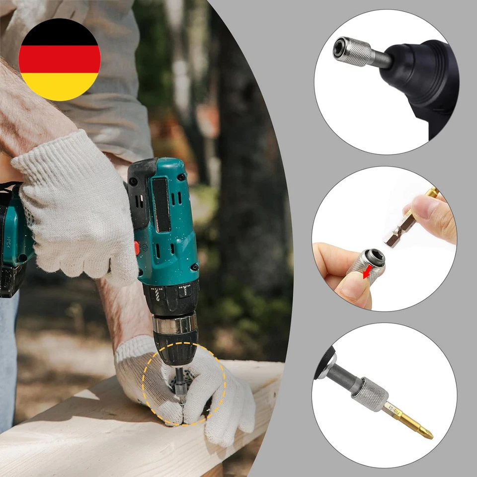 2 Stück SDS Plus Adapter, 6,35mm Bit Holder, Sechskantschaft Bohrerhalter, Kann - Bild 4 von 4