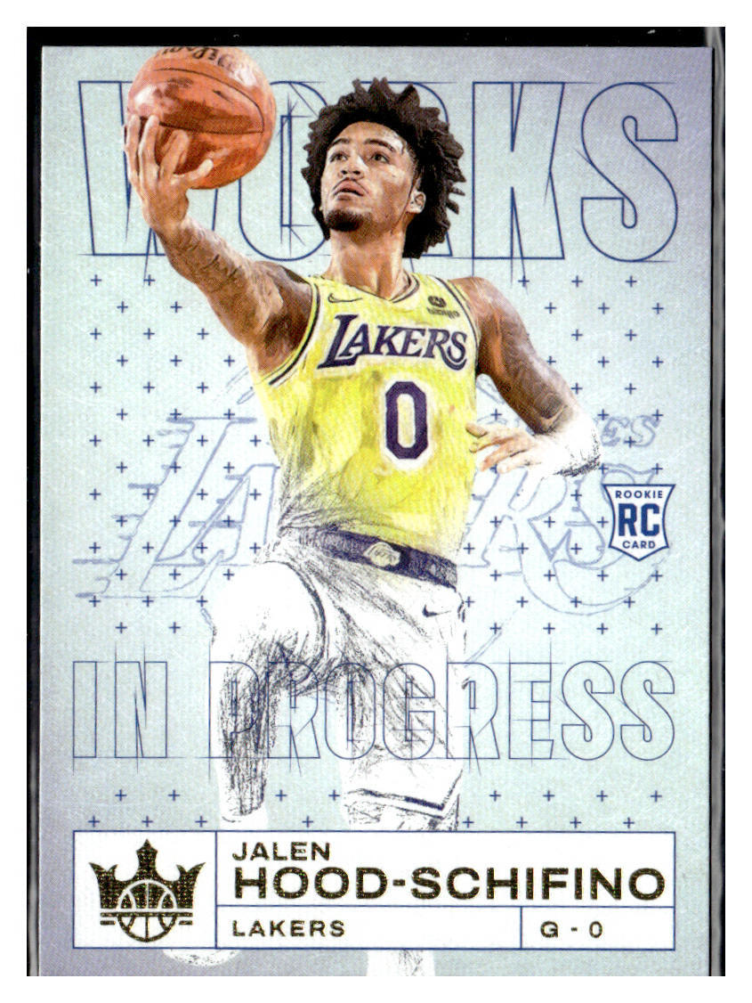 2023-24 Panini Court Kings #5 Jalen Hood-Schifino Works in Progress RC Lakers