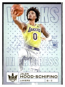 2023-24 Panini Court Kings #5 Jalen Hood-Schifino Works in Progress RC Lakers