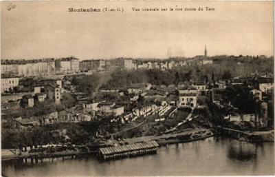 Old postcard Montauban general view of the right bank of the Tran (614826)