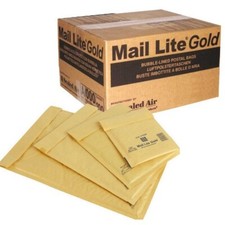 Mail Lite Gold Bubble Lined No000 Bags 99x171mm 4"x6.6" - Pack of 50