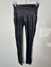 SPANX Women  s Faux Leather Leggings Black Size Medium