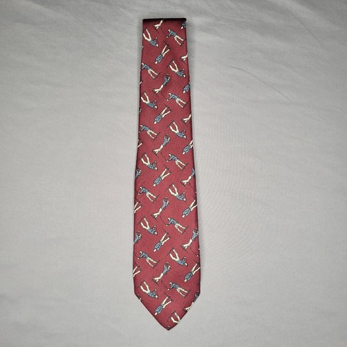 Robert Talbott Tie Red For John Falls Stockton Golfer Golf Hand Sewn Neck Tie - Picture 4 of 9