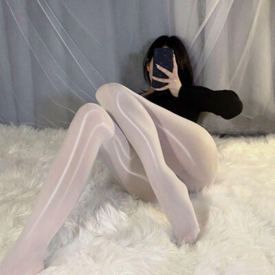 Women High Waist Oil Shiny Glossy Sheer Stockings Dance Tights Pantyhose Hosiery
