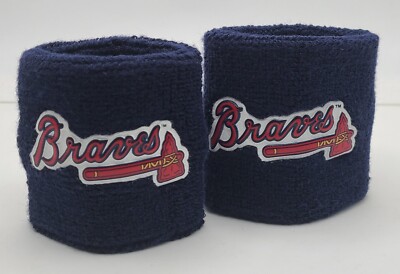 Atlanta Braves Wristbands, MLB baseball fight sweat wrist bands, 2-piece