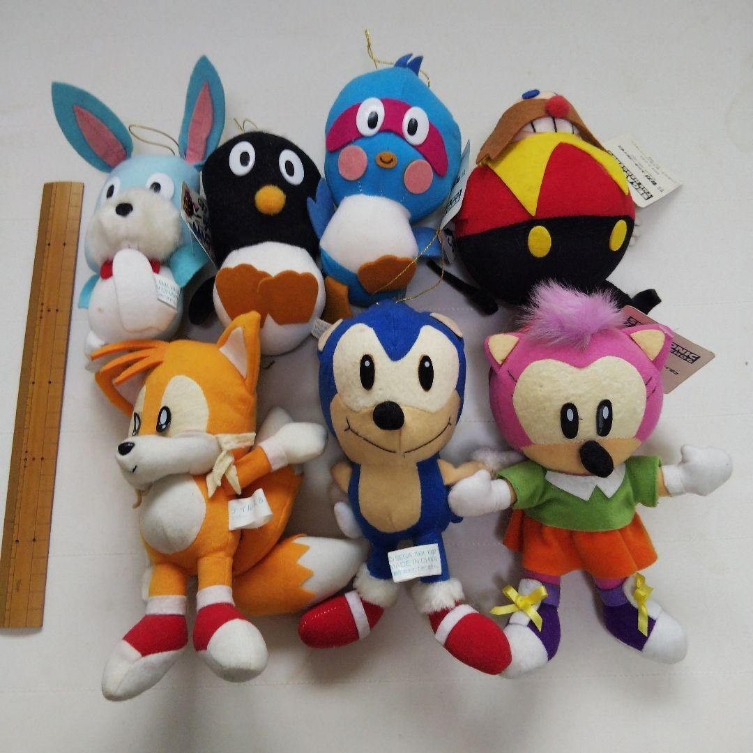 Very Rare 1994 SEGA Sonic the Hedgehog set 4 plush doll toy