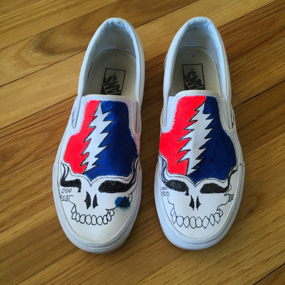 Vans Slip-on Sneakers Off The Wall Grateful Dead Hand Painted men  women