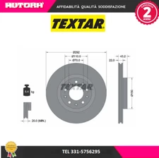 92221103 Pair of rear brake discs (TEXTAR BRAND)..
