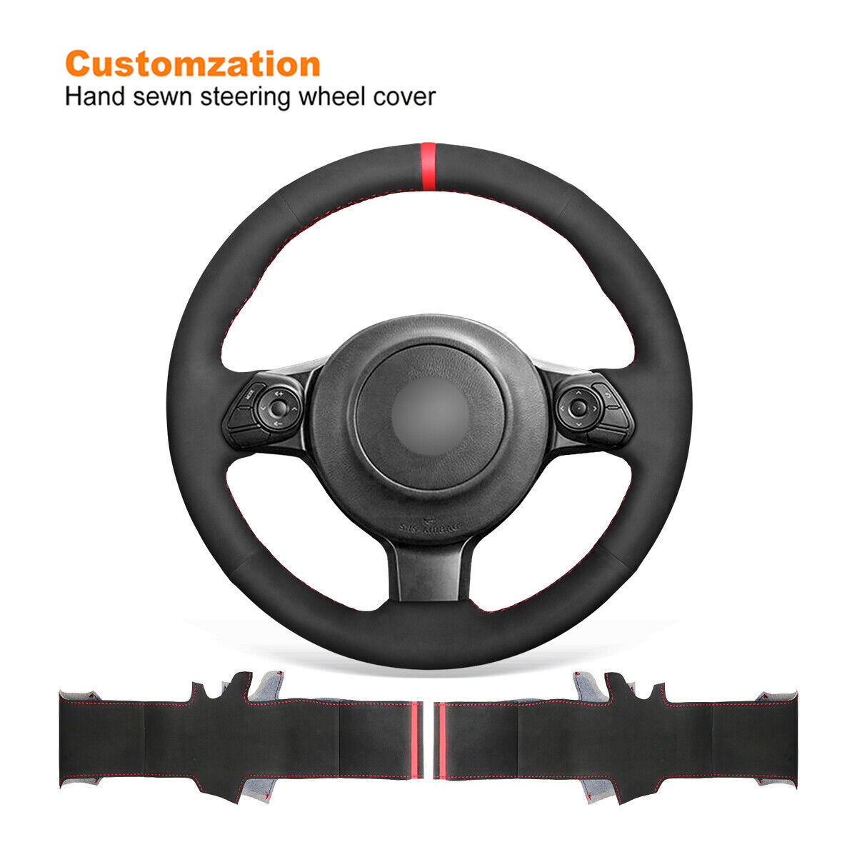 Custom Soft Suede Steering Wheel Cover for Toyota 86 & Subaru BRZ 2016 Models