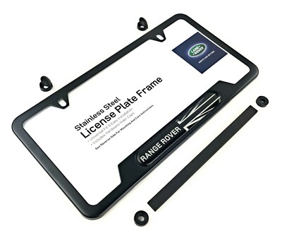 Range Rover Black Union Jack Black Steel License Plate Frame Genuine LRN61610