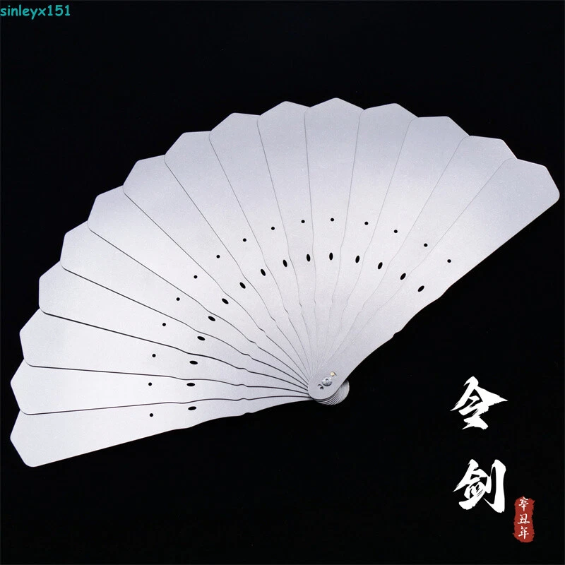 Tactical Titanium Alloy Folding Fan Portable Martial Art Kung Fu Tai Chi Fan Toy - Image 3 of 4