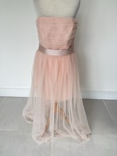 Women’s White By Vera Wang Light Pink Bandeau Dress With Mesh Overlay Size 10 