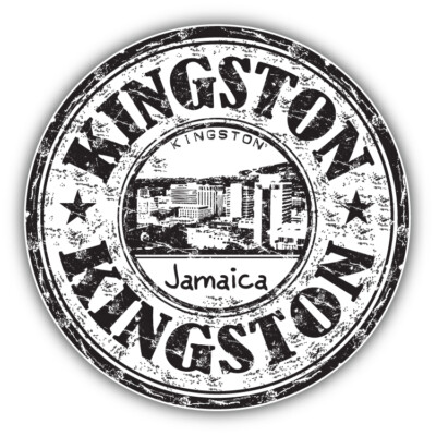 Kingston Jamaica Grunge Rubber Stamp Travel Car Bumper Sticker Decal