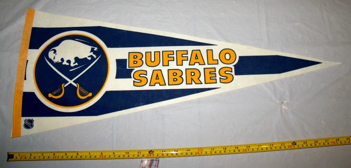 Fanion Vintage Buffalo Sabres NHL – Feutre, Taille Réelle, Années 1970-80 (Original USA)