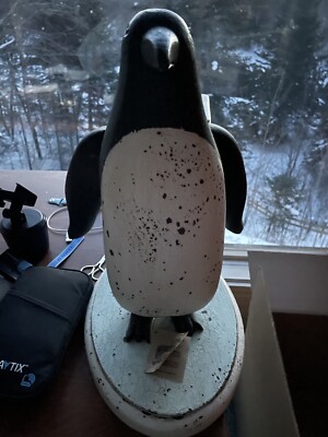 Michel Fortin Wood Sculpture Penguin