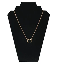 Crescent Moon Shape Pendant Necklace Gold Tone