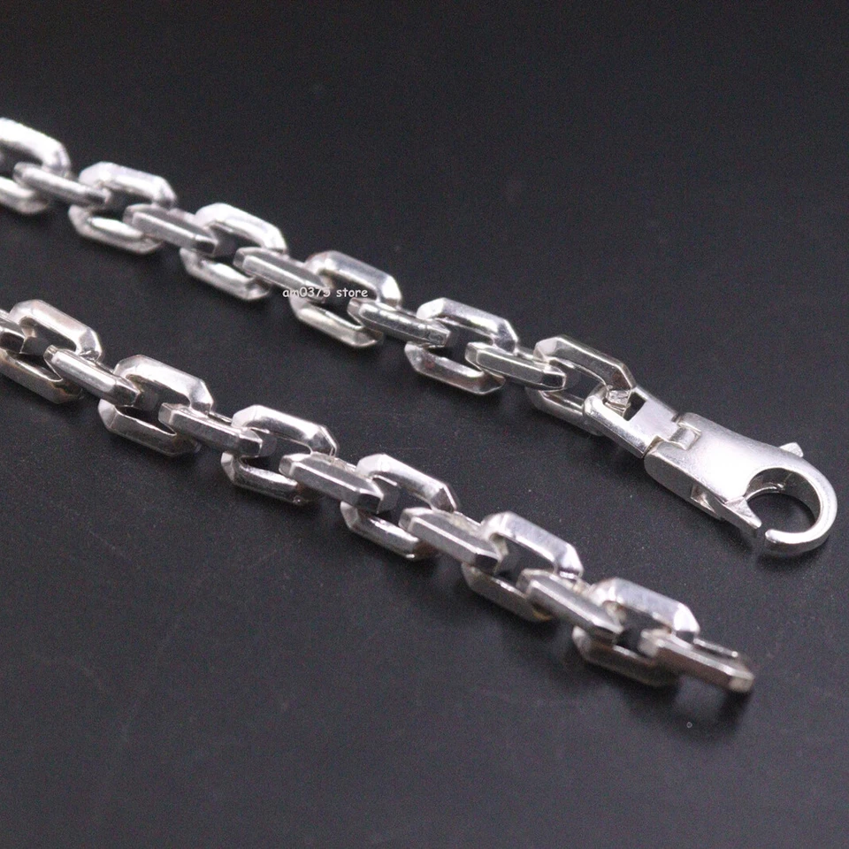 Collar de plata fina pura 999 para hombres mujeres 6 mm cable cadena enlace 24 pulgadas/68-70 g Foto 4 de 4