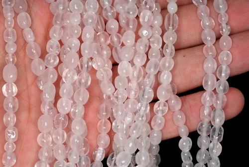 7X6-6X5 MM ROSENQUARZ EDELSTEIN KIESEL LOSE PERLEN 16 Zoll - Bild 2 von 4