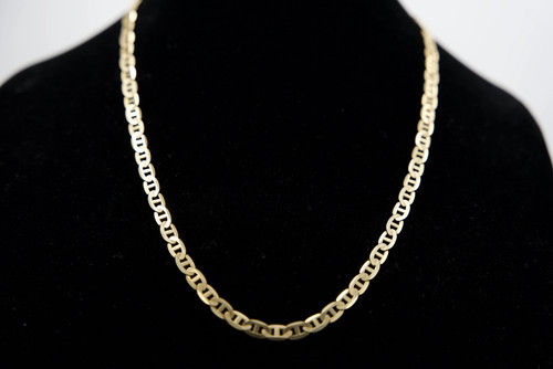 14K Gold Mariner Link Chain Necklace 24 Inch 29.7 Grams Pre-Owned