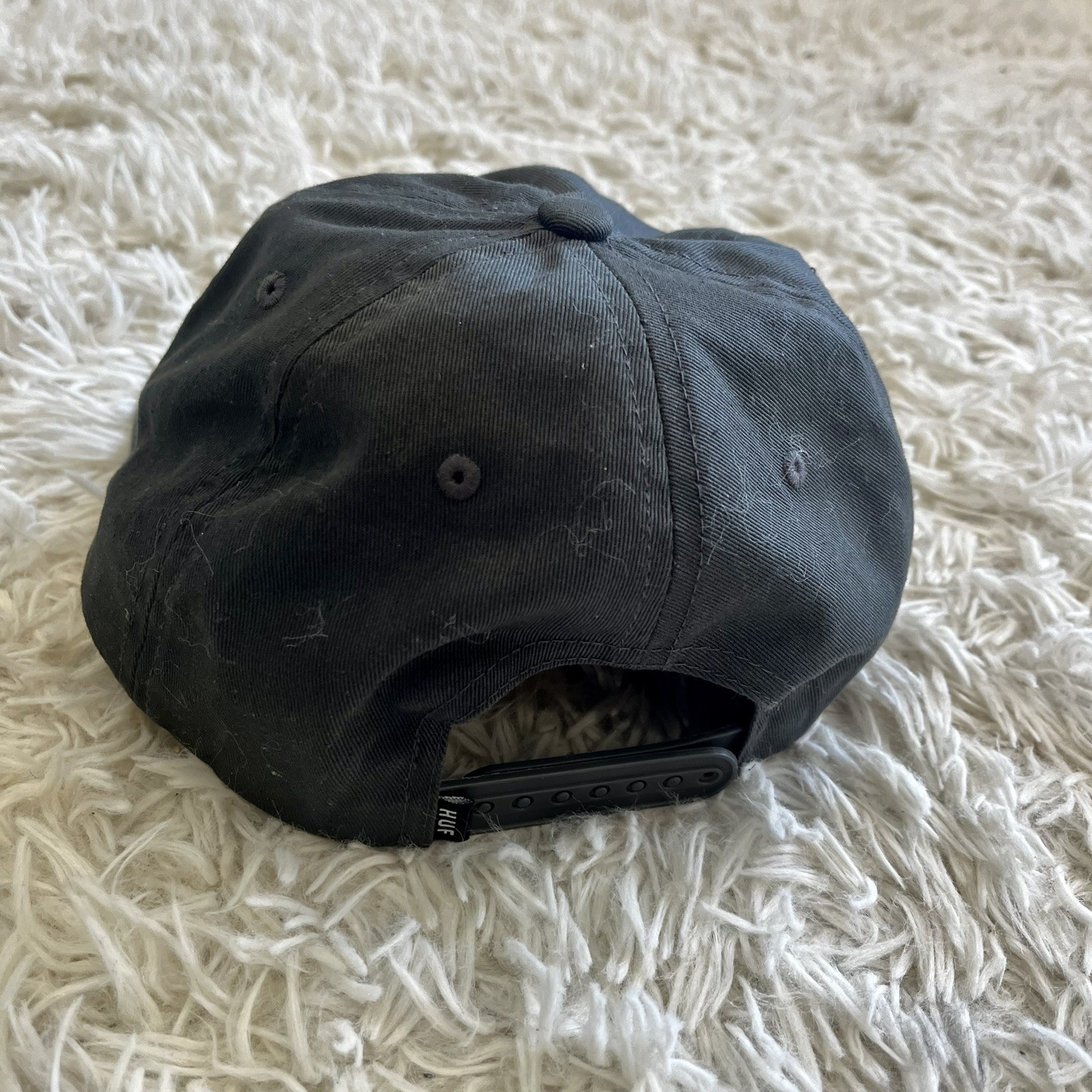 HUF Box Logo Patch Cap Gray Snapback Adjustable S… - image 3