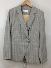 Calvin Klein Womens Ladies Multicolor Plaid Lined Jacket Blazer Sz 12 NEW