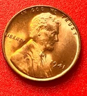 1941-P Lincoln Wheat Cent Penny GEM RED BU From an Original Bank Roll