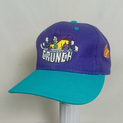 Vintage 90s Syracuse Crunch Hat Cap Snapback Purple Teal Kudzu AHL