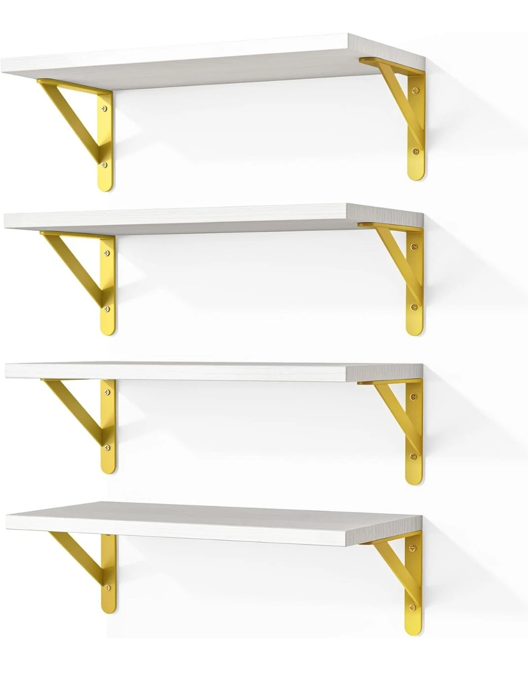 Fixwal White Shelves, Wood Wall Floating Mounted Shelves for Bedroom, Bathroom,