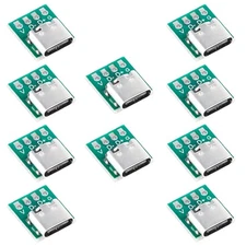 10 Pcs USB Type C Connector Board DIY 3.1 Serial Basic Type-c 
