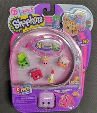 Shopkins Season 5 5 Pack Bonus 1 Charm 1 Bracelet Random Sealed NEW
