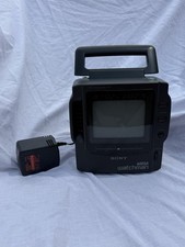 Vintage Sony Mega Watchman FD-525 4.5" Black & White TV w/ AM/FM Radio / TESTED