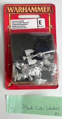 ..OOP WH Fantasy Black Orc Warboss Metal 1990s Vintage BNIB Sealed