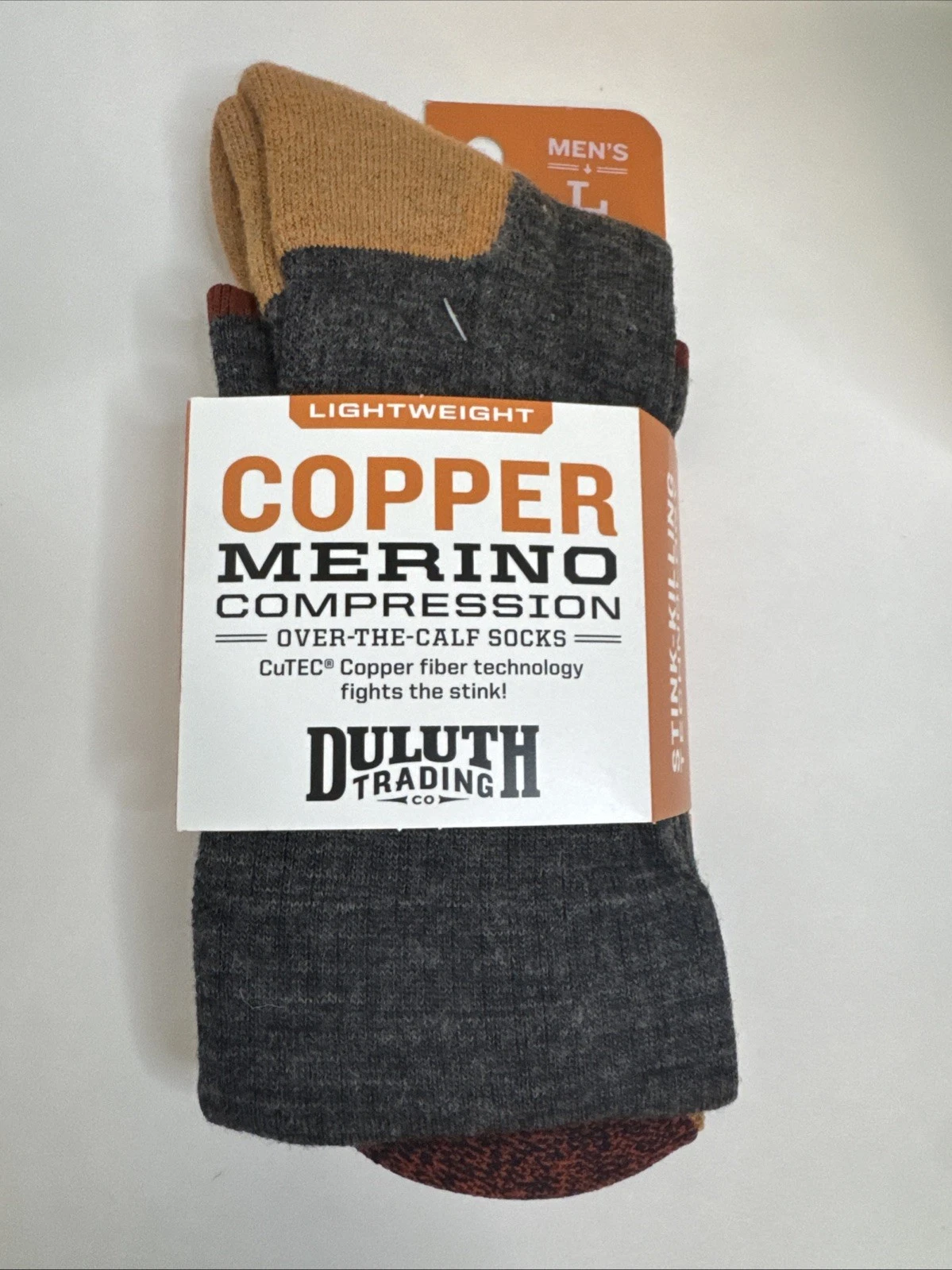 NWT Duluth Trading Copper Merino Wool Compression Socks Mens Large 9.5 - 12
Opens in a new window or