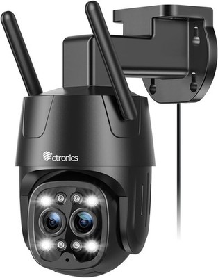 Ctronics 4MP Überwachungskamera Aussen WLAN 2,4 5GHz Dual Objektiv Zoom PC XL
