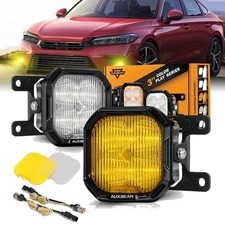 2x AUXBEAM 3" LED Fog Lights DRL & Amber Turn Signal for 2013-2018 Lexus ES350