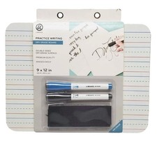 U Brands Dry Erase Board Set With Markers Eraser 9"x12" Double-Sided Practice