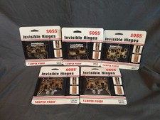 5 Packs Soss 103CUSA4 Mortise Mount Invisible Tamper  Proof Hinges Satin Brass