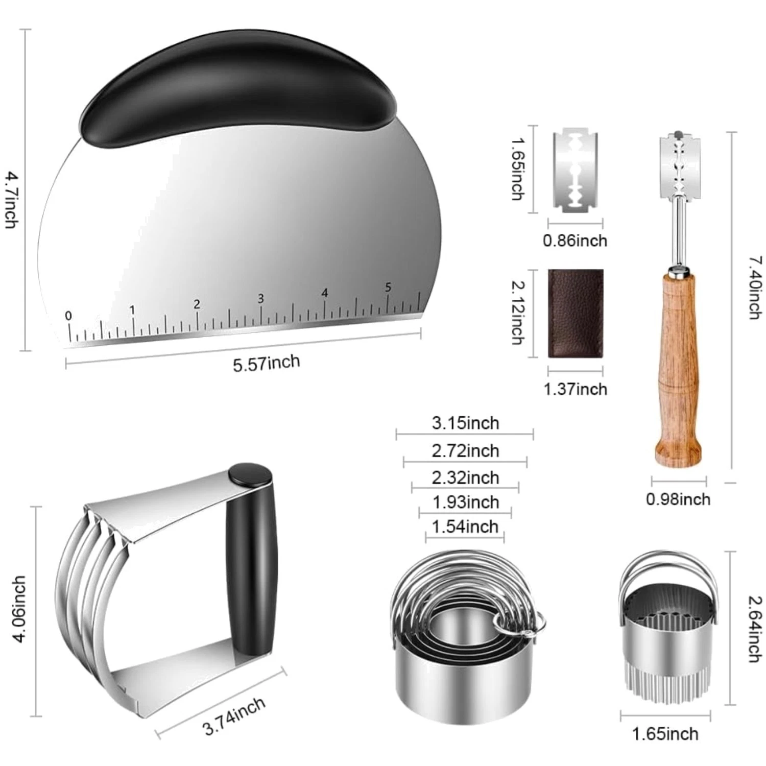 Versatile Dough Scraper & Biscuit Cutter Set
Opens in a new window or tab